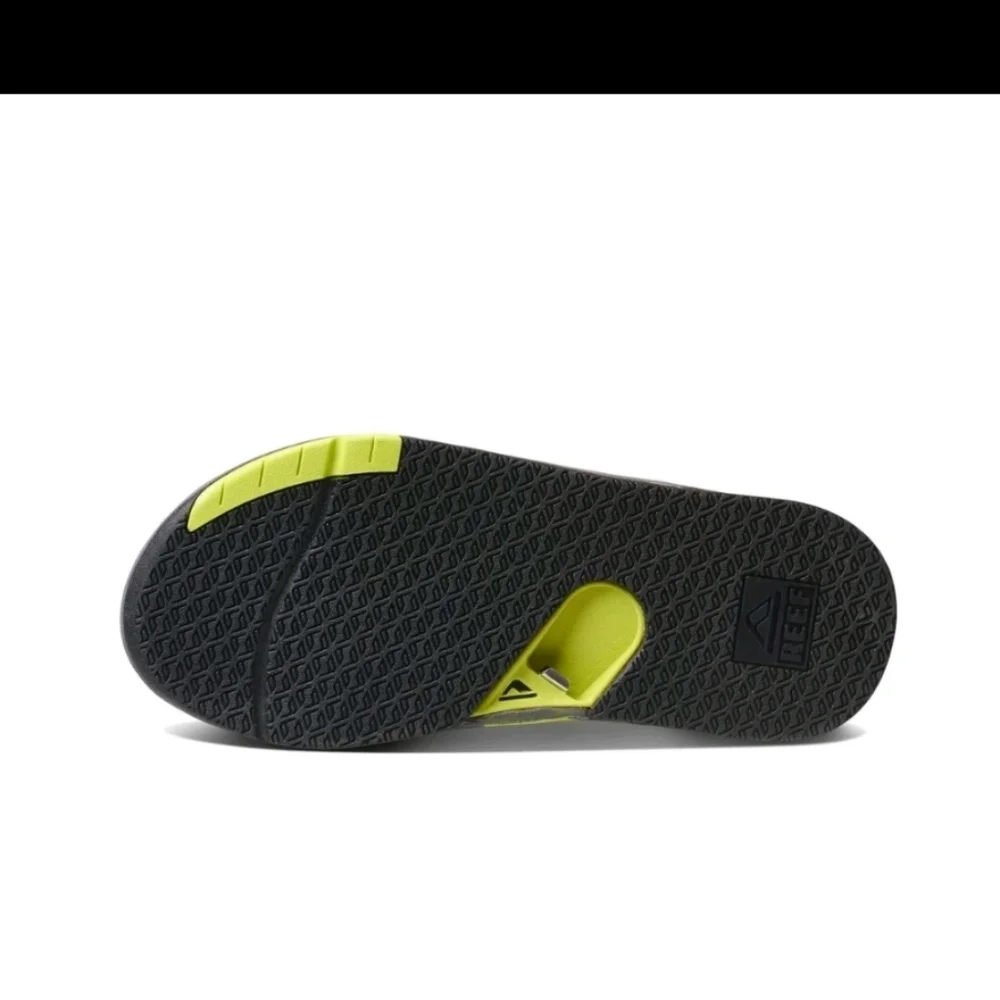 Reef Men's Fanning Bottle Opener Flip Flop Thong Sandal - Gray Lime Low